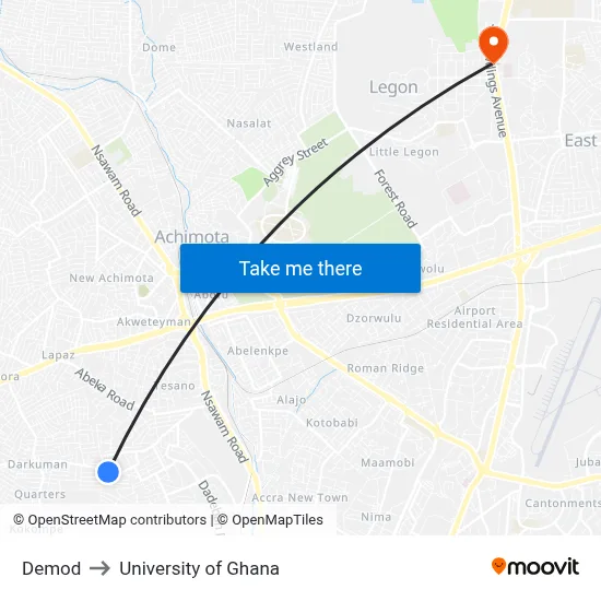 Demod to University of Ghana map