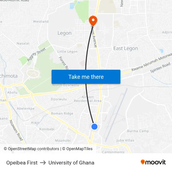 Opeibea First to University of Ghana map