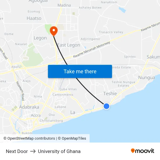 Next Door to University of Ghana map