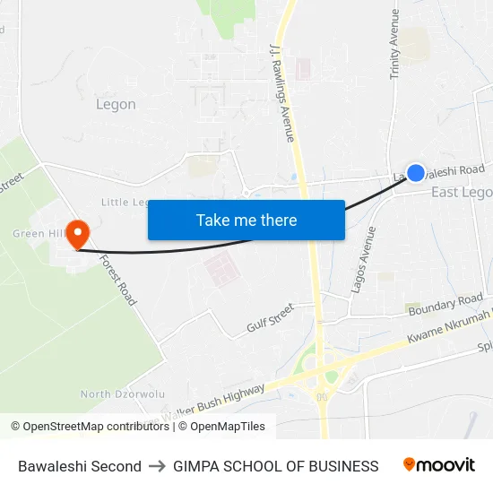 Bawaleshi Second to GIMPA SCHOOL OF BUSINESS map