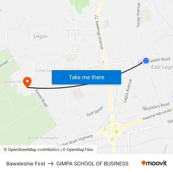 Bawaleshie First to GIMPA SCHOOL OF BUSINESS map