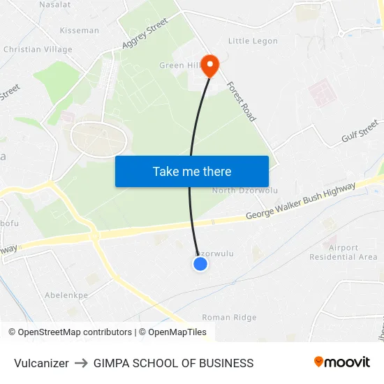 Vulcanizer to GIMPA SCHOOL OF BUSINESS map