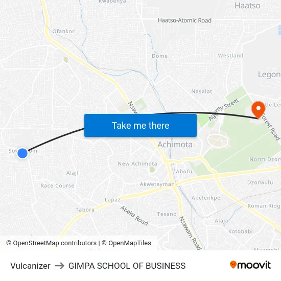 Vulcanizer to GIMPA SCHOOL OF BUSINESS map