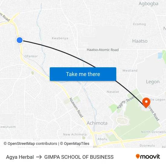 Agya Herbal to GIMPA SCHOOL OF BUSINESS map