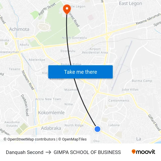 Danquah Second to GIMPA SCHOOL OF BUSINESS map
