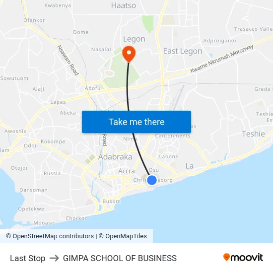 Last Stop to GIMPA SCHOOL OF BUSINESS map