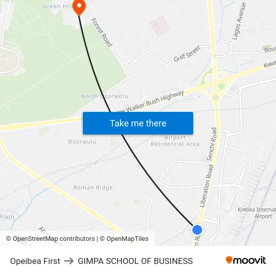 Opeibea First to GIMPA SCHOOL OF BUSINESS map
