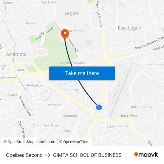 Opeibea Second to GIMPA SCHOOL OF BUSINESS map