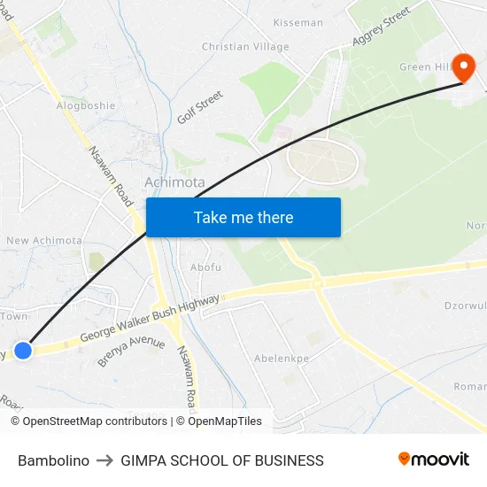 Bambolino to GIMPA SCHOOL OF BUSINESS map