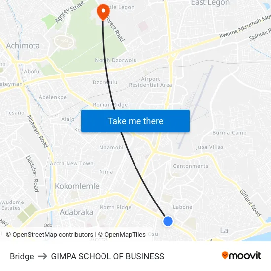 Bridge to GIMPA SCHOOL OF BUSINESS map