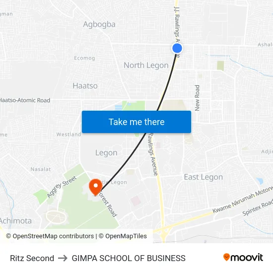 Ritz Second to GIMPA SCHOOL OF BUSINESS map
