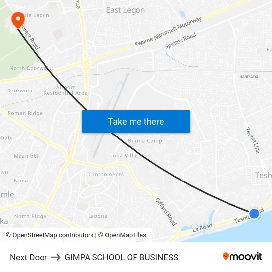 Next Door to GIMPA SCHOOL OF BUSINESS map