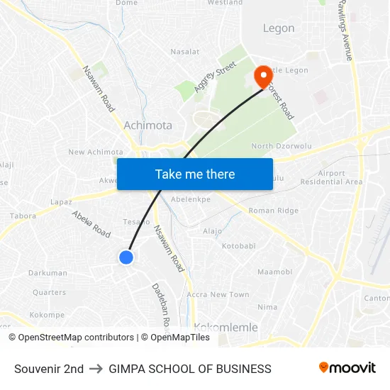 Souvenir 2nd to GIMPA SCHOOL OF BUSINESS map