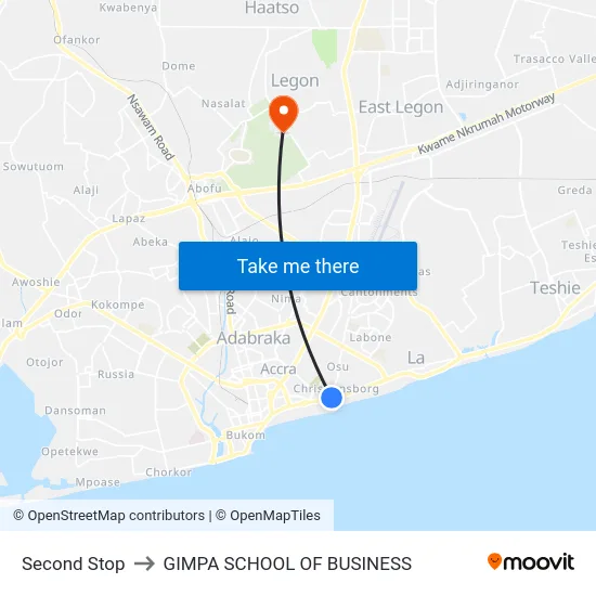 Second Stop to GIMPA SCHOOL OF BUSINESS map