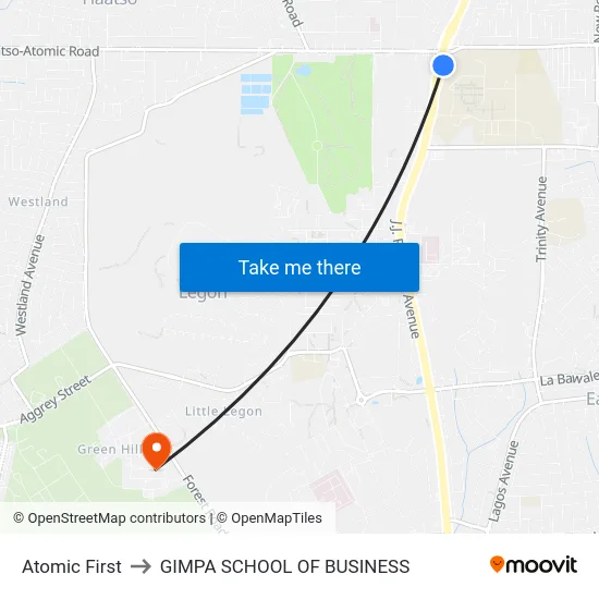 Atomic First to GIMPA SCHOOL OF BUSINESS map