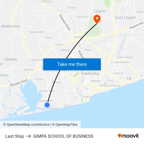 Last Stop to GIMPA SCHOOL OF BUSINESS map
