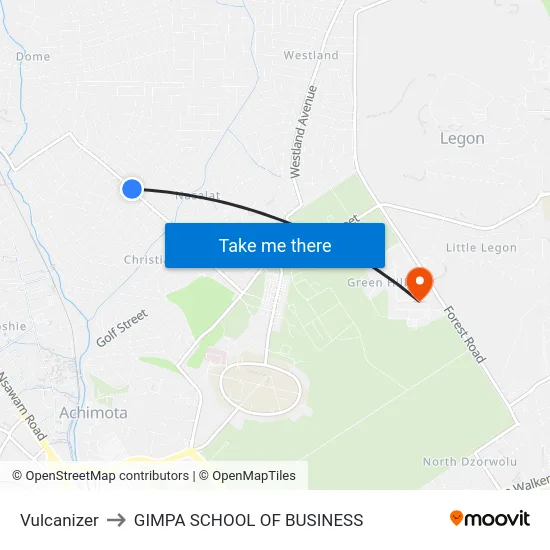 Vulcanizer to GIMPA SCHOOL OF BUSINESS map