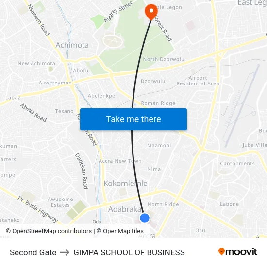 Second Gate to GIMPA SCHOOL OF BUSINESS map