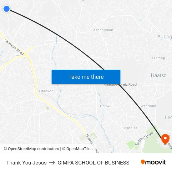 Thank You Jesus to GIMPA SCHOOL OF BUSINESS map