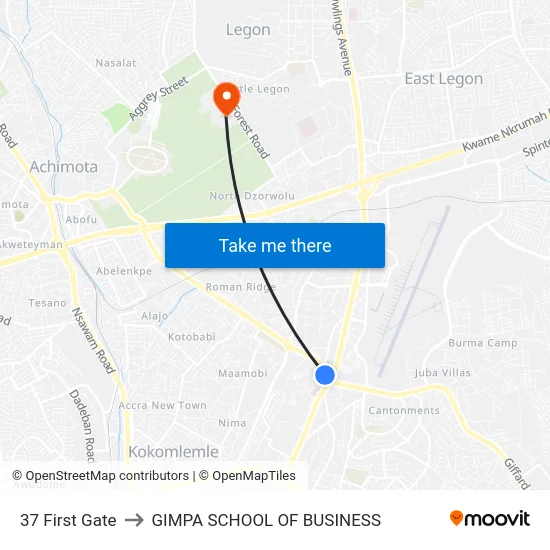 37 First Gate to GIMPA SCHOOL OF BUSINESS map