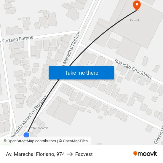 Av. Marechal Floriano, 974 to Facvest map