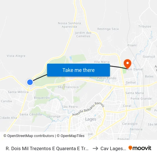 R. Dois Mil Trezentos E Quarenta E Três, 29-213 -  Corema to Cav Lages Udesc map