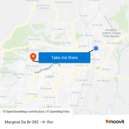 Marginal Da Br-282 to Ifsc map