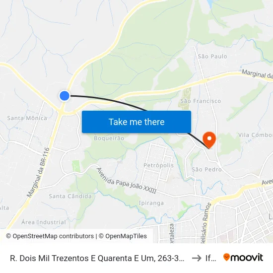 R. Dois Mil Trezentos E Quarenta E Um, 263-325 to Ifsc map