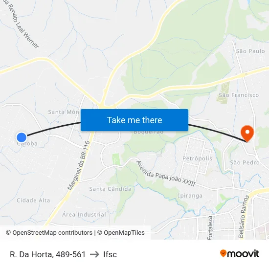 R. Da Horta, 489-561 to Ifsc map