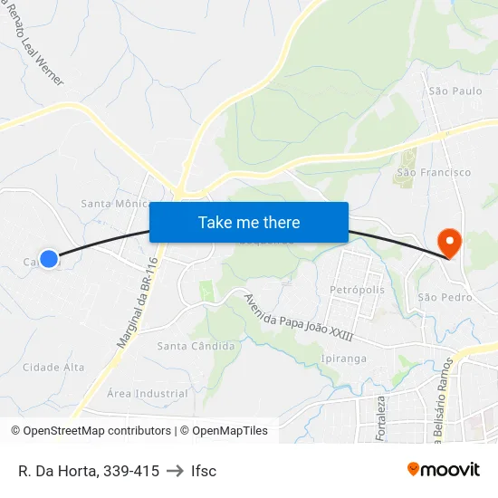 R. Da Horta, 339-415 to Ifsc map