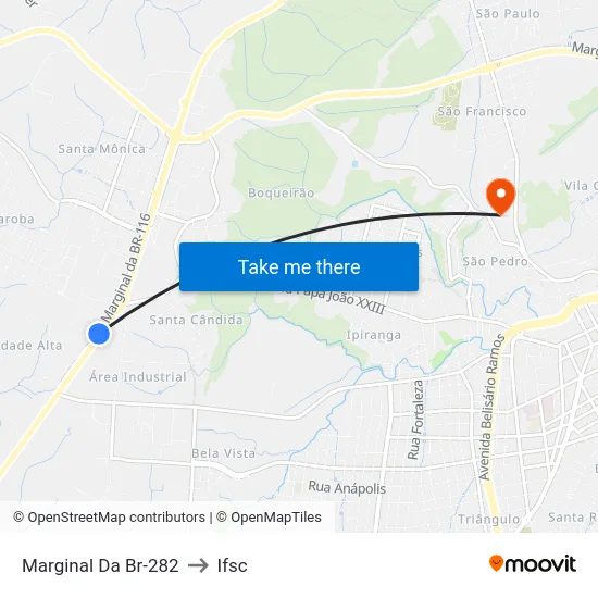 Marginal Da Br-282 to Ifsc map