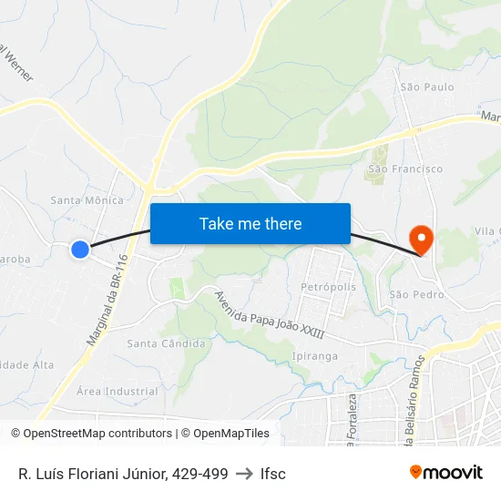 R. Luís Floriani Júnior, 429-499 to Ifsc map