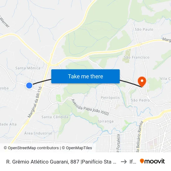 R. Grêmio Atlético Guarani, 887 |Panifício Sta Mônica to Ifsc map