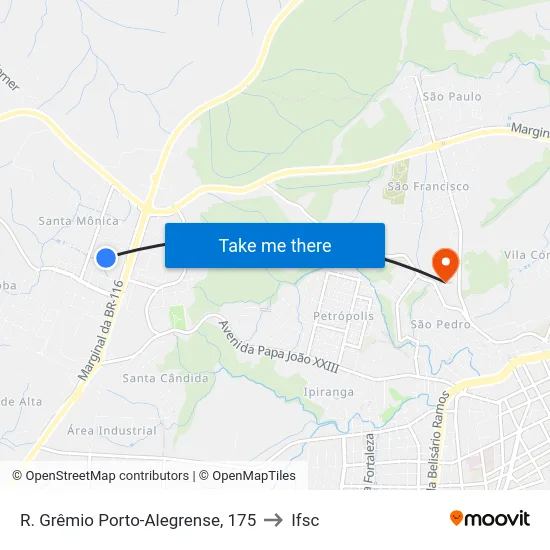 R. Grêmio Porto-Alegrense, 175 to Ifsc map