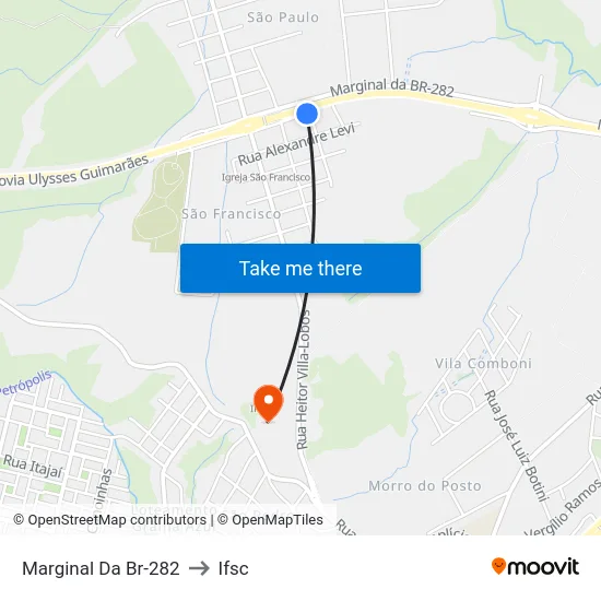 Marginal Da Br-282 to Ifsc map