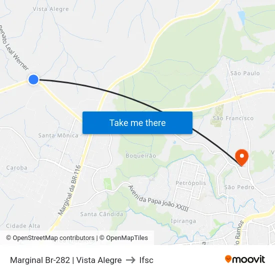 Marginal Br-282 | Vista Alegre to Ifsc map