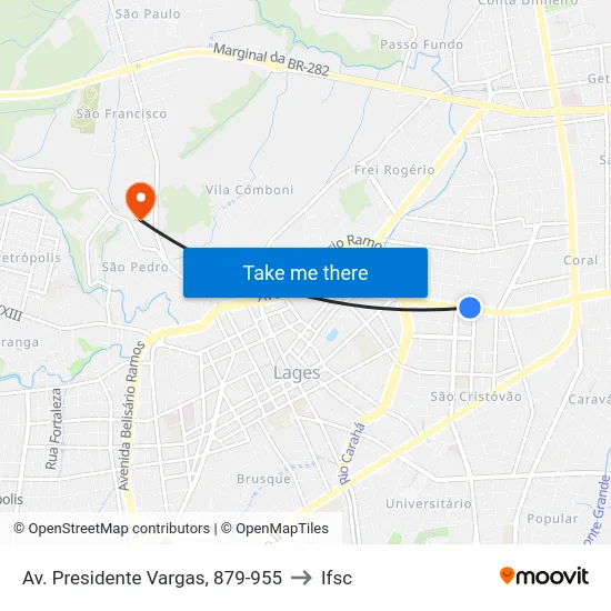 Av. Presidente Vargas, 879-955 to Ifsc map
