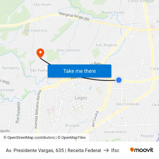 Av. Presidente Vargas, 635 | Receita Federal to Ifsc map