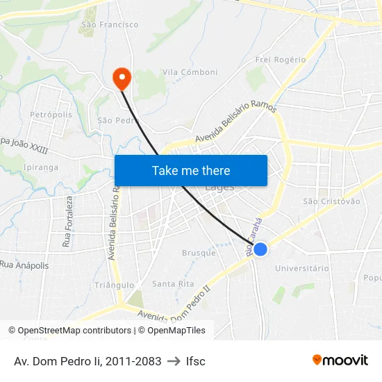 Av. Dom Pedro Ii, 2011-2083 to Ifsc map