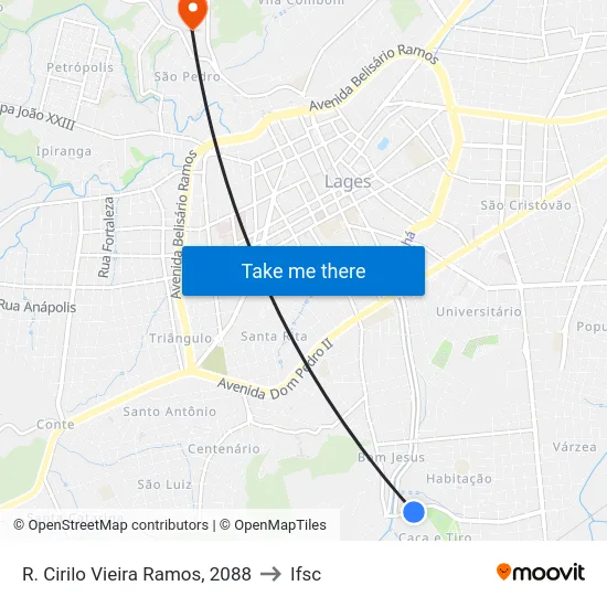 R. Cirilo Vieira Ramos, 2088 to Ifsc map