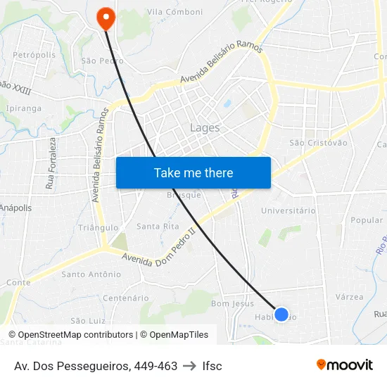 Av. Dos Pessegueiros, 449-463 to Ifsc map