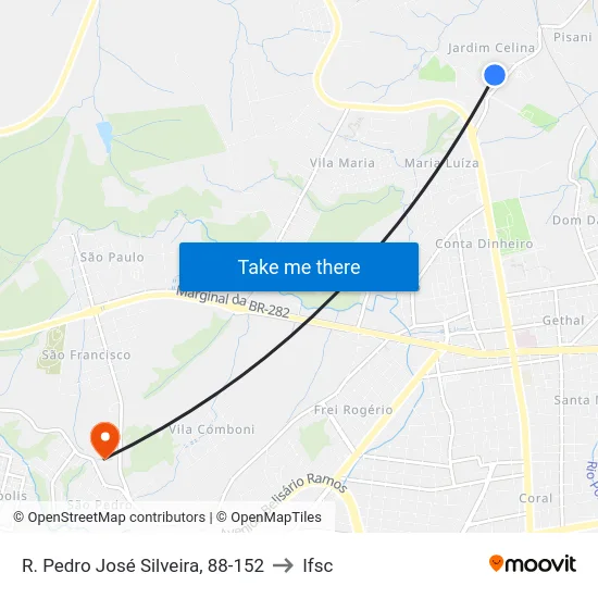 R. Pedro José Silveira, 88-152 to Ifsc map