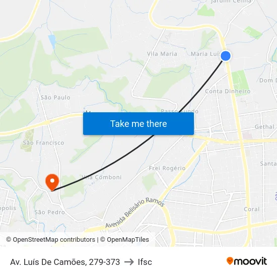 Av. Luís De Camões, 279-373 to Ifsc map