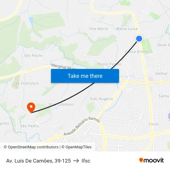 Av. Luís De Camões, 39-125 to Ifsc map