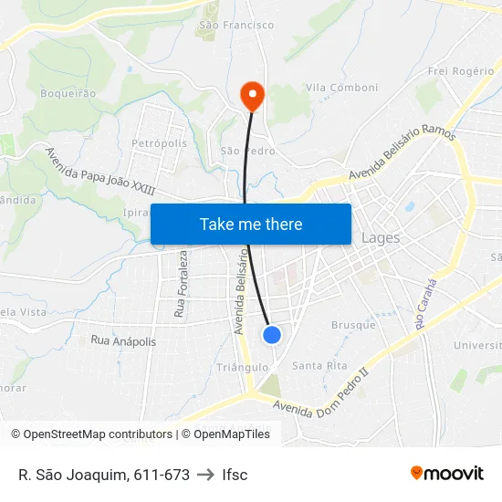 R. São Joaquim, 611-673 to Ifsc map