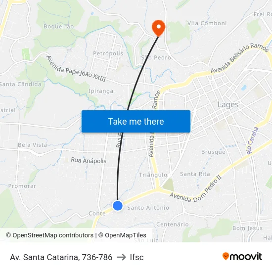 Av. Santa Catarina, 736-786 to Ifsc map