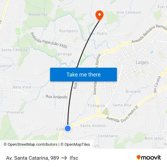 Av. Santa Catarina, 989 to Ifsc map