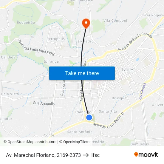 Av. Marechal Floriano, 2169-2373 to Ifsc map