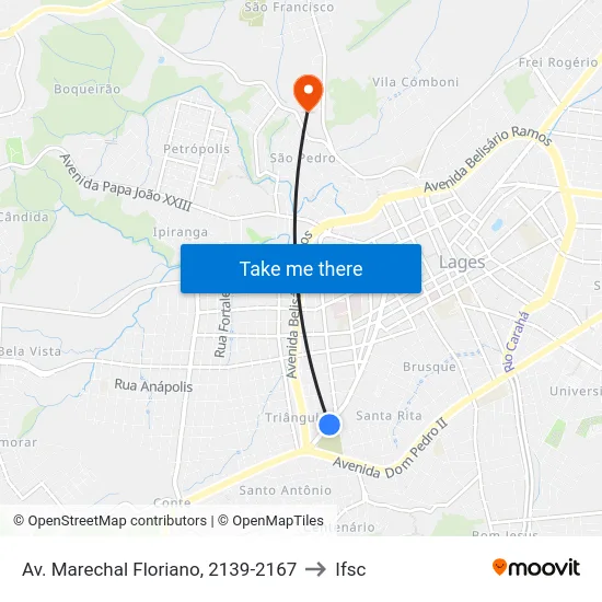 Av. Marechal Floriano, 2139-2167 to Ifsc map