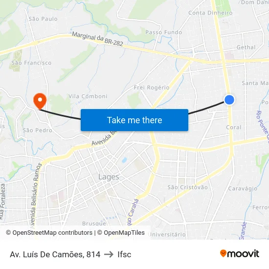 Av. Luís De Camões, 814 to Ifsc map